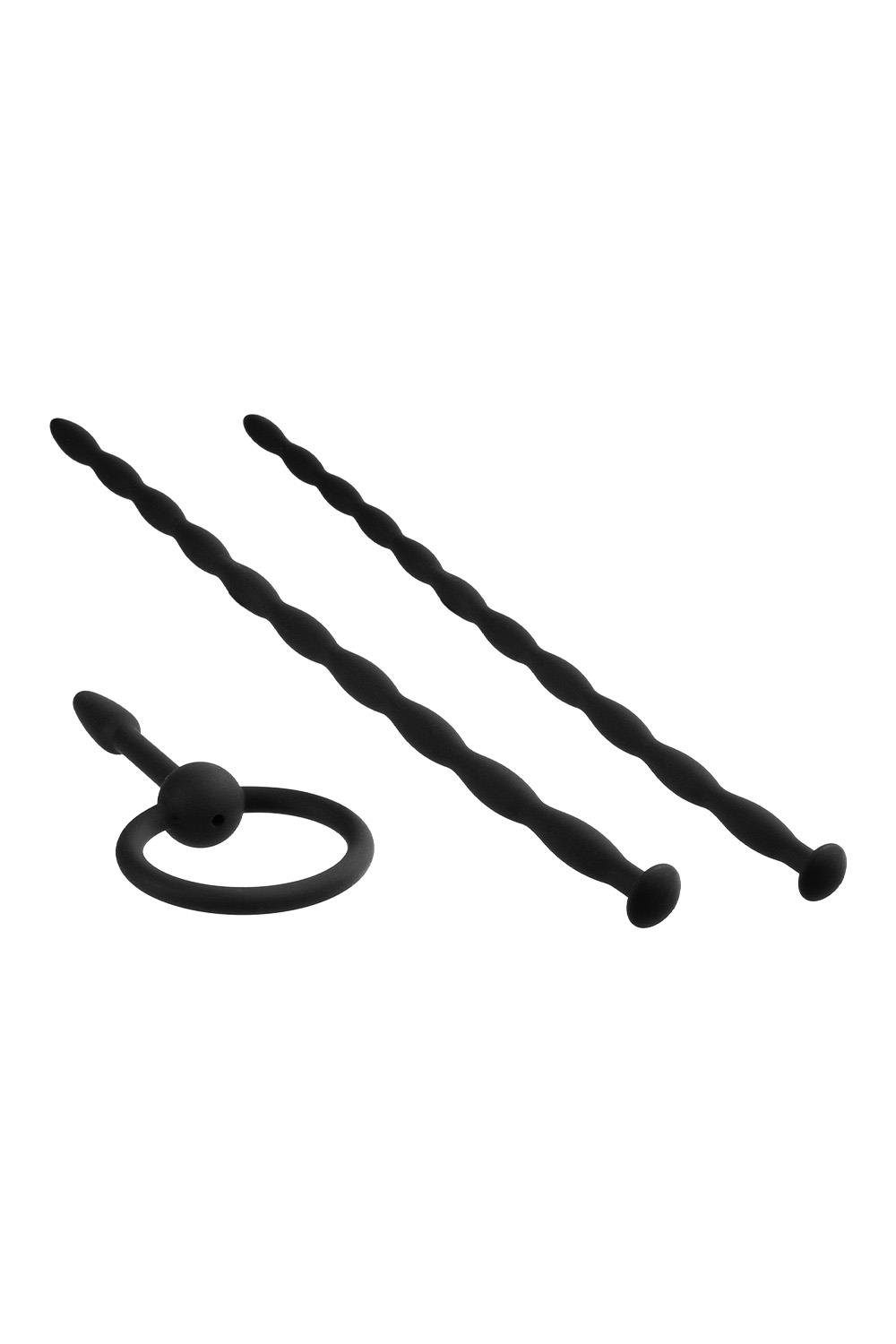 NMC 3 IN 1 SILICONE URETHRAL SOUND KIT SET BLACK