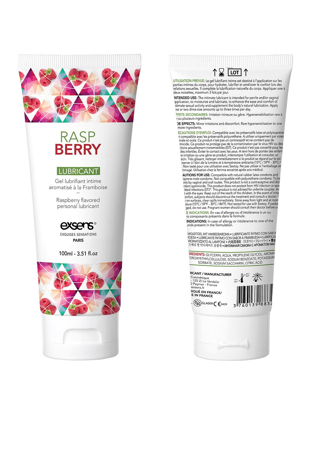 EXSENS LUBRICANT RASPBERRY 100ML