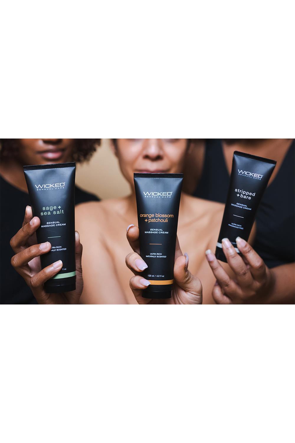 WICKED SENSUAL MASSAGE CREAM 120ML ORANGE BLOSSOM AND PATCHOULI SCENTED