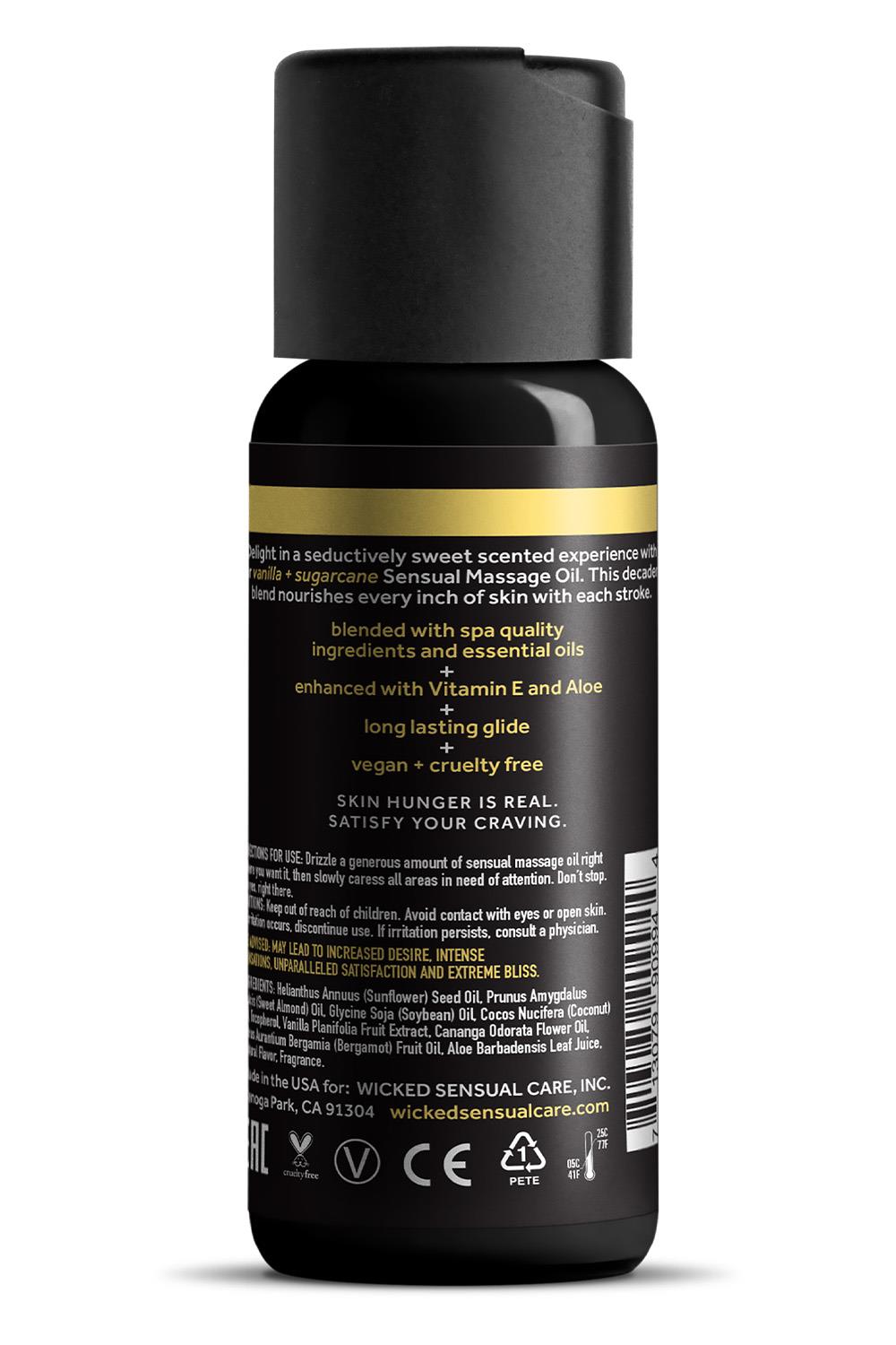 WICKED SENSUAL MASSAGE OIL VANILLA SUGARCANE 120ML