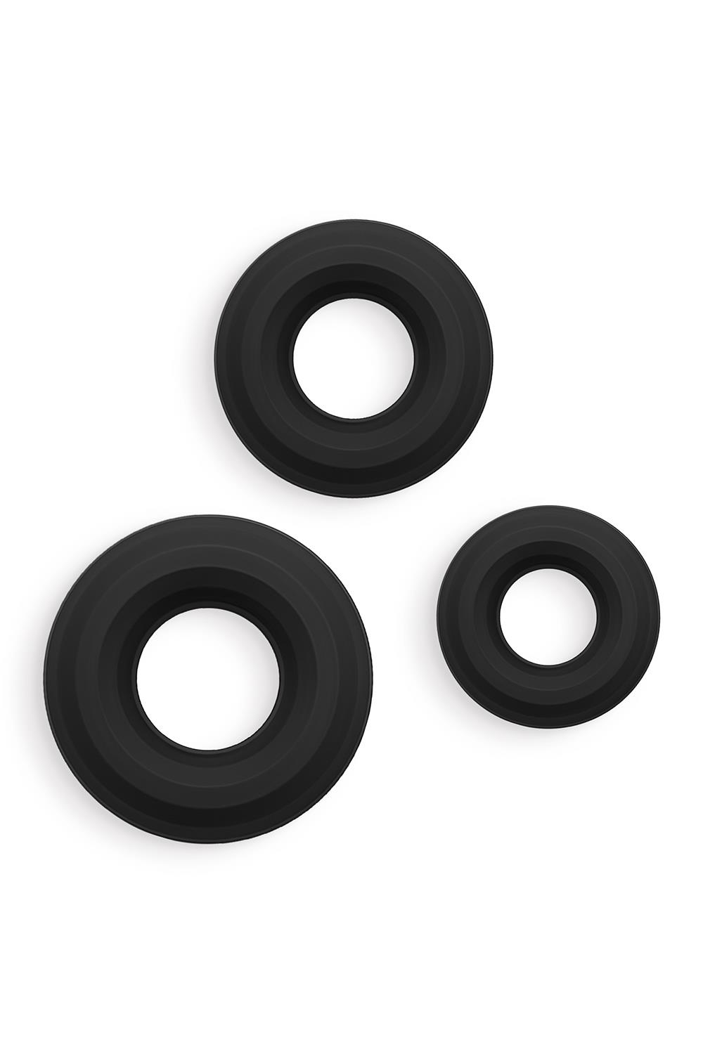 RENEGADE 3PC FIREMAN RINGS BLACK