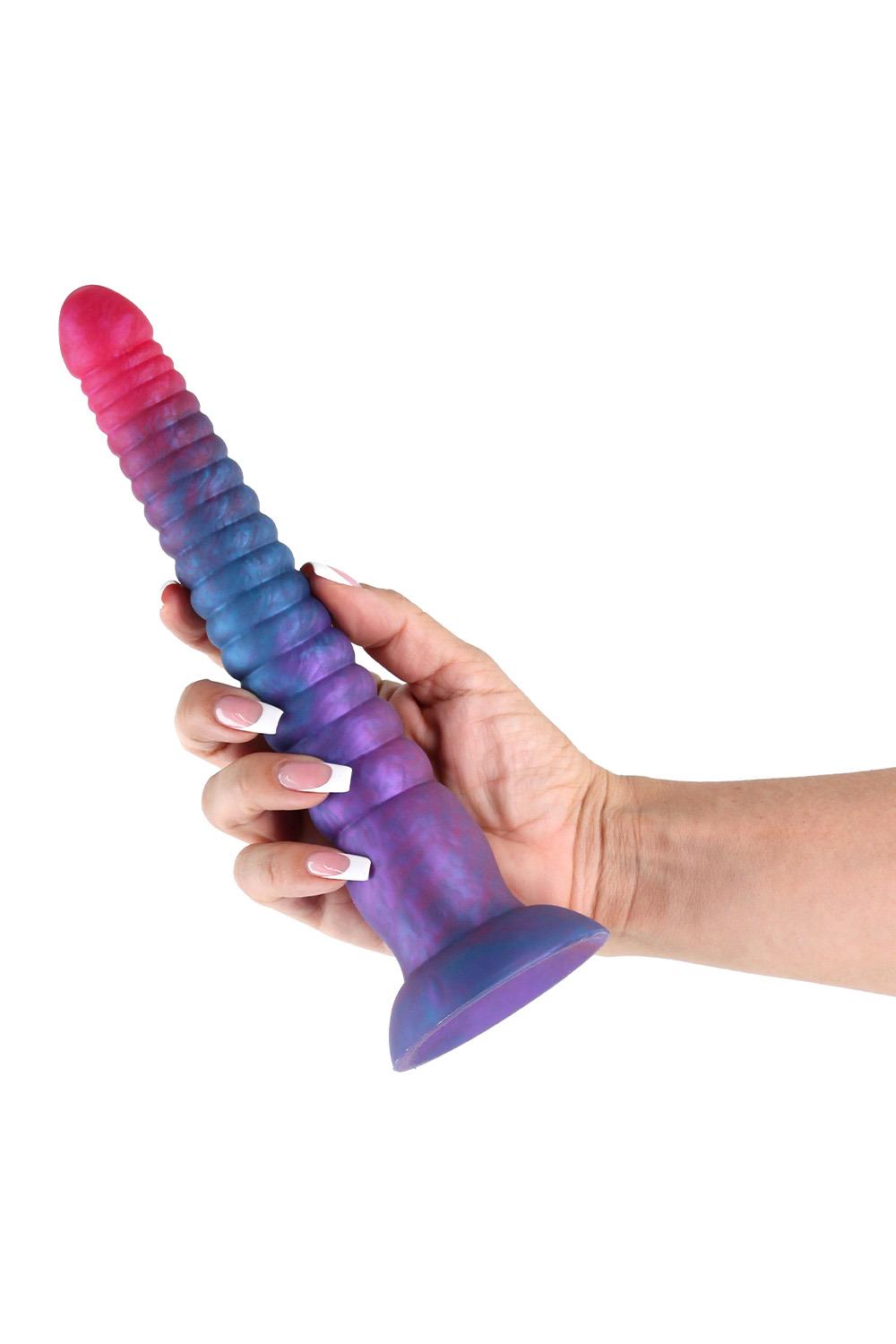 COLOURS STACKED 9 INCH DILDO PINK/BLUE