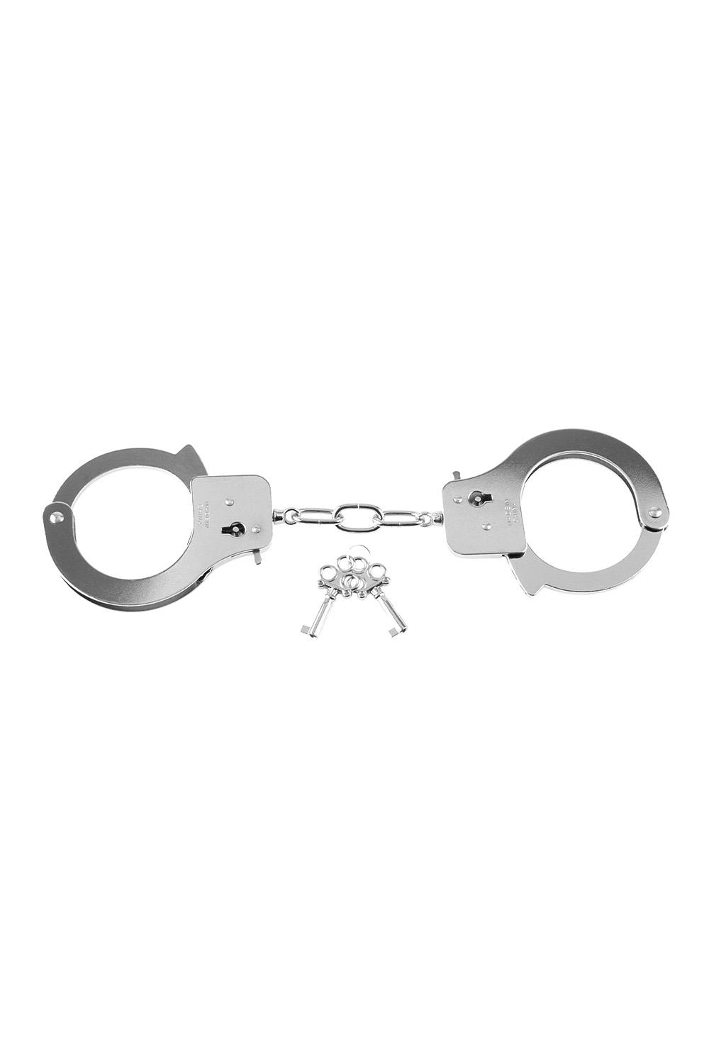 FETISH FANTASY SERIES DESIGNER METAL HANDCUFFS SILVER