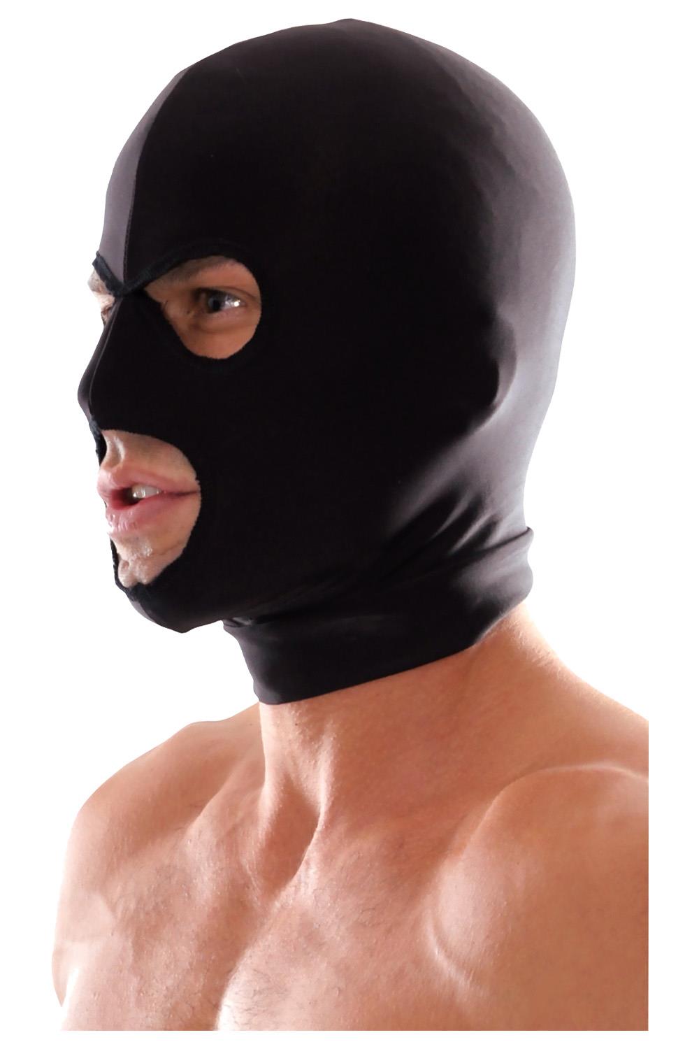 FETISH FANTASY SERIES SPANDEX 3 HOLE HOOD BLACK
