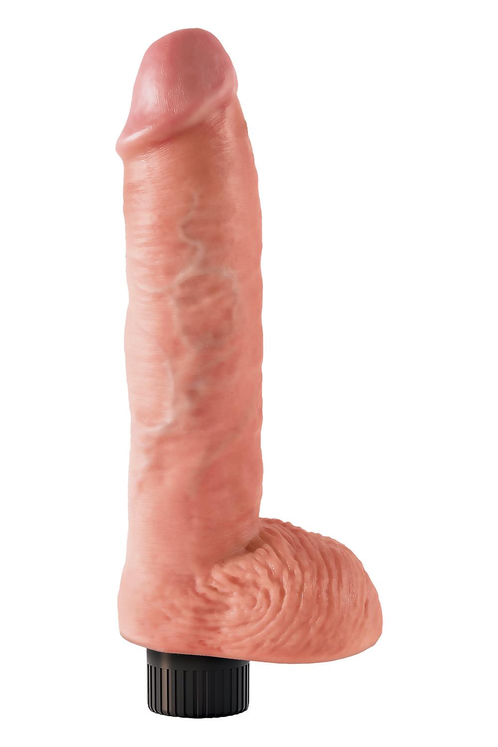 KING COCK 10 INCH VIBRATING COCK WITH BALLS LIGHT