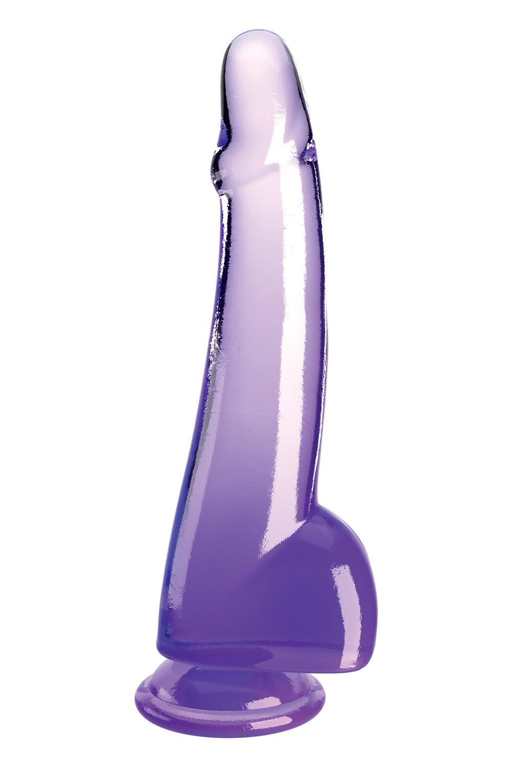 KING COCK CLEAR 10 INCH COCK WITH BALLS PURPLE