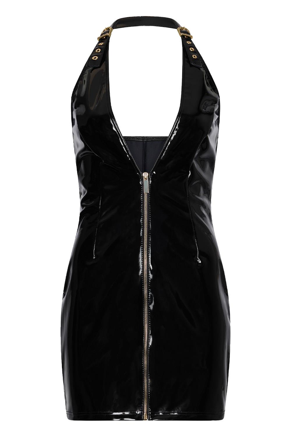 GUILTY PLEASURE HELIX HALTER DRESS BLACK, L