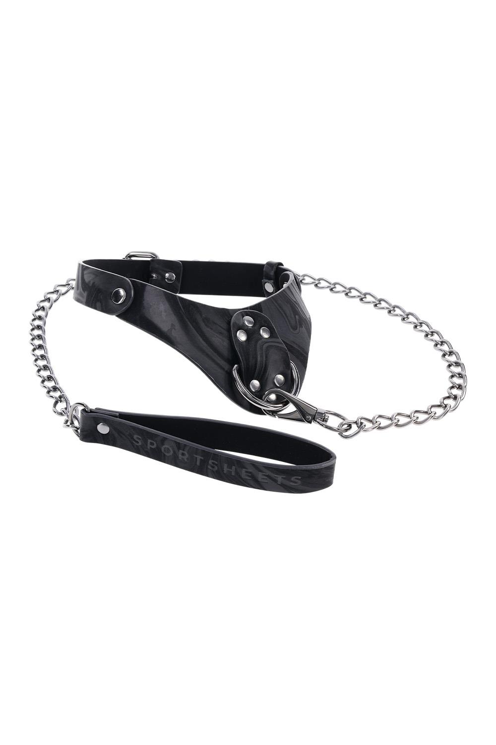 SPORTSHEETS VELVET NOIR COLLAR & LEASH