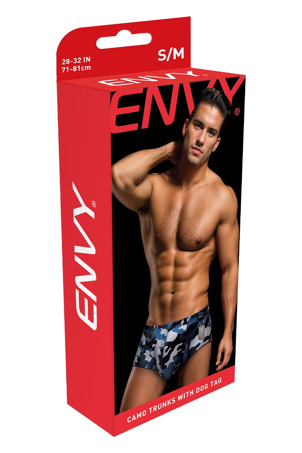 ENVY CAMO TRUNKS WITH DOG TAG NAVY, L/XL