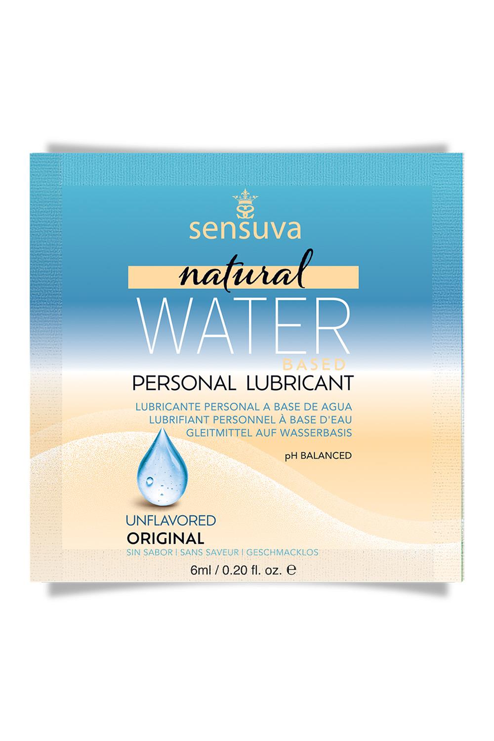 SENSUVA NATURAL WATERBASED PERSONAL LUBRICANT ORIGINAL UNFLAVORED 6ML SINGLE USE PACKET